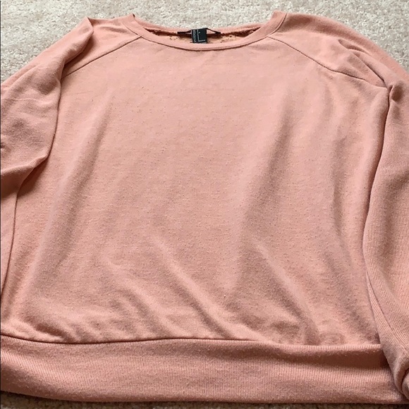 Forever 21 Orange Sweatshirt with LACE Back - Picture 3 of 5